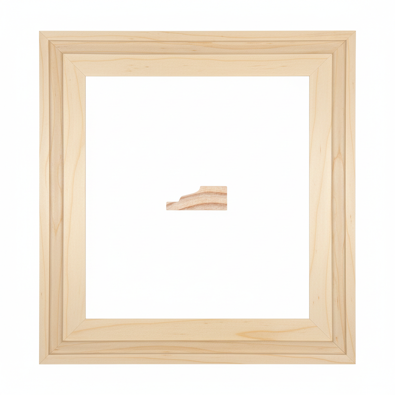 Base Moldura de Madera de Pino de Primera, Linea Decorativa, Tipo Plana, de 19mm de espesor x 050mm de ancho. sin Textura, sin Acabado.