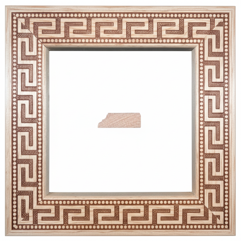 Gomez Azteca Moldura de Madera de Pino de Primera, Linea Decorativa, Tipo Plana, de 20mm de espesor x 057mm de ancho. con Textura, sin Acabado.