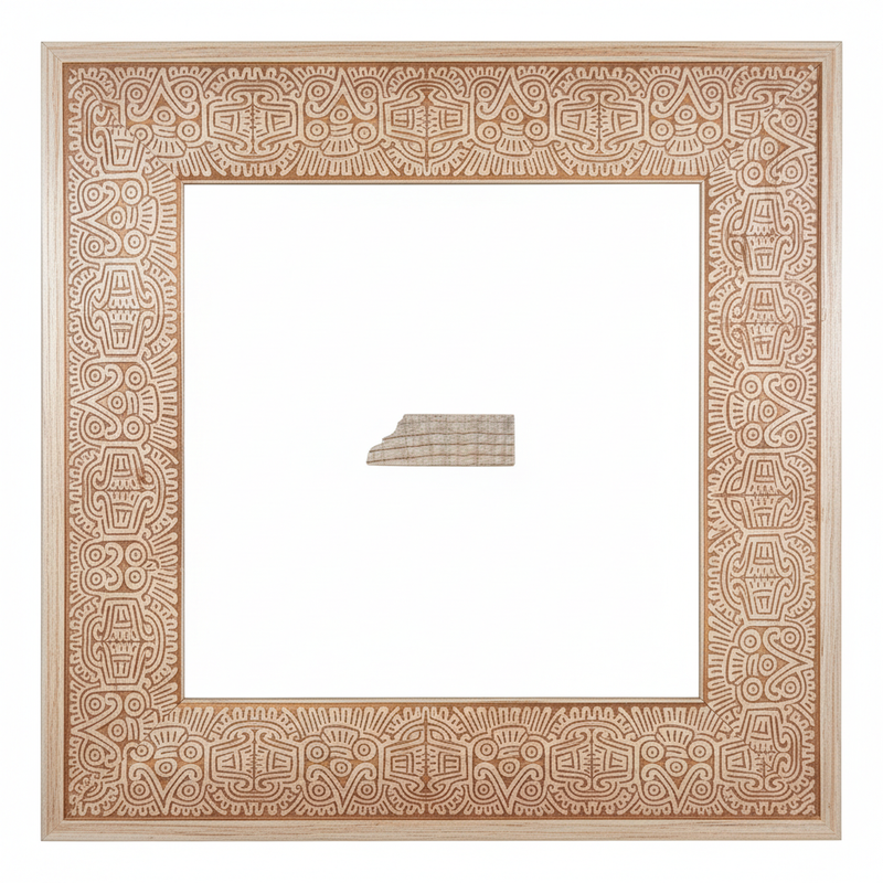 Gomez Maya/arte mexicano Moldura de Madera de Pino de Primera, Linea Decorativa, Tipo Plana, de 20mm de espesor x 057mm de ancho. con Textura, sin Acabado.