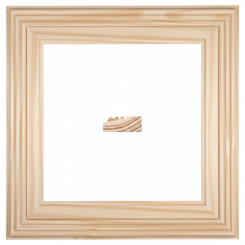 Tres Cordones - Rolex Moldura de Madera de Pino de Primera, Linea Decorativa, Tipo Plana, de 20mm de espesor x 051mm de ancho. sin Textura, sin Acabado.