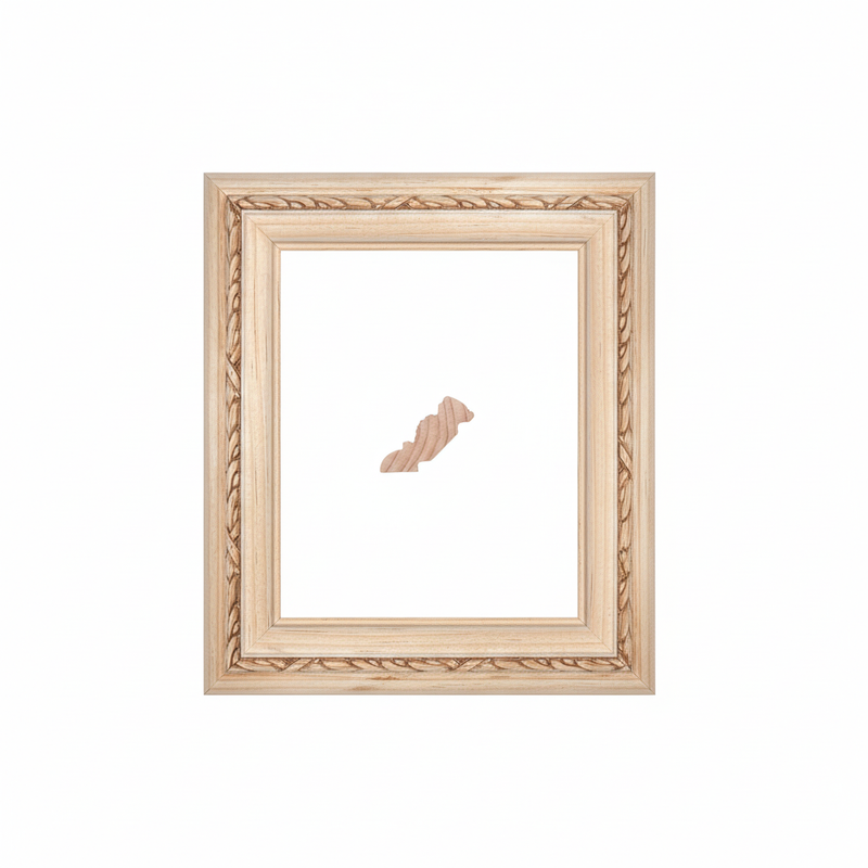 E   CHIMUELO Moldura de Madera de Pino de Primera, Linea para Marco, Tipo Charola, de 20mm de espesor x 064mm de ancho. sin Textura, sin Acabado.