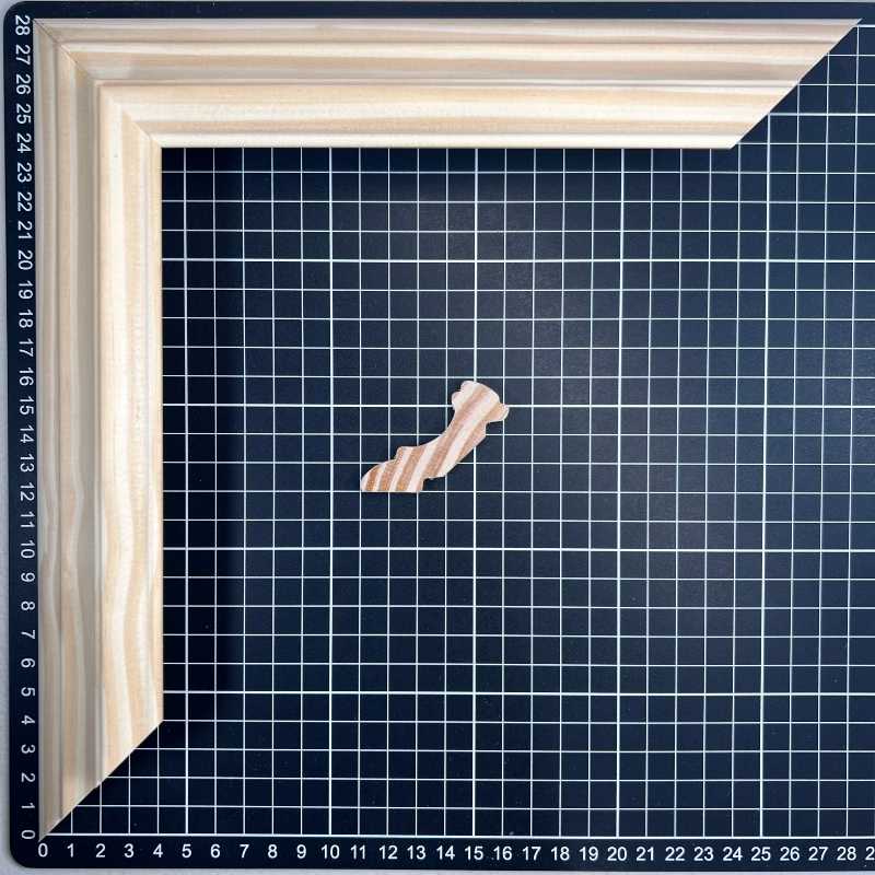 531 Moldura de Madera de Pino de Primera, Linea para Marco, Tipo Faldon, de 19mm de espesor x 057mm de ancho. sin Textura, sin Acabado.