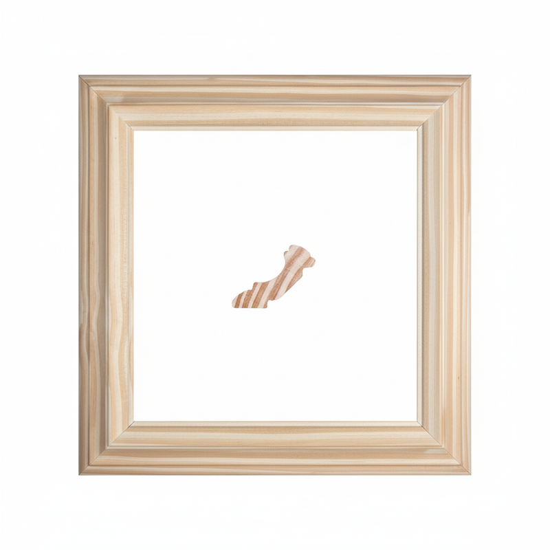 531 Moldura de Madera de Pino de Primera, Linea para Marco, Tipo Faldon, de 19mm de espesor x 057mm de ancho. sin Textura, sin Acabado.