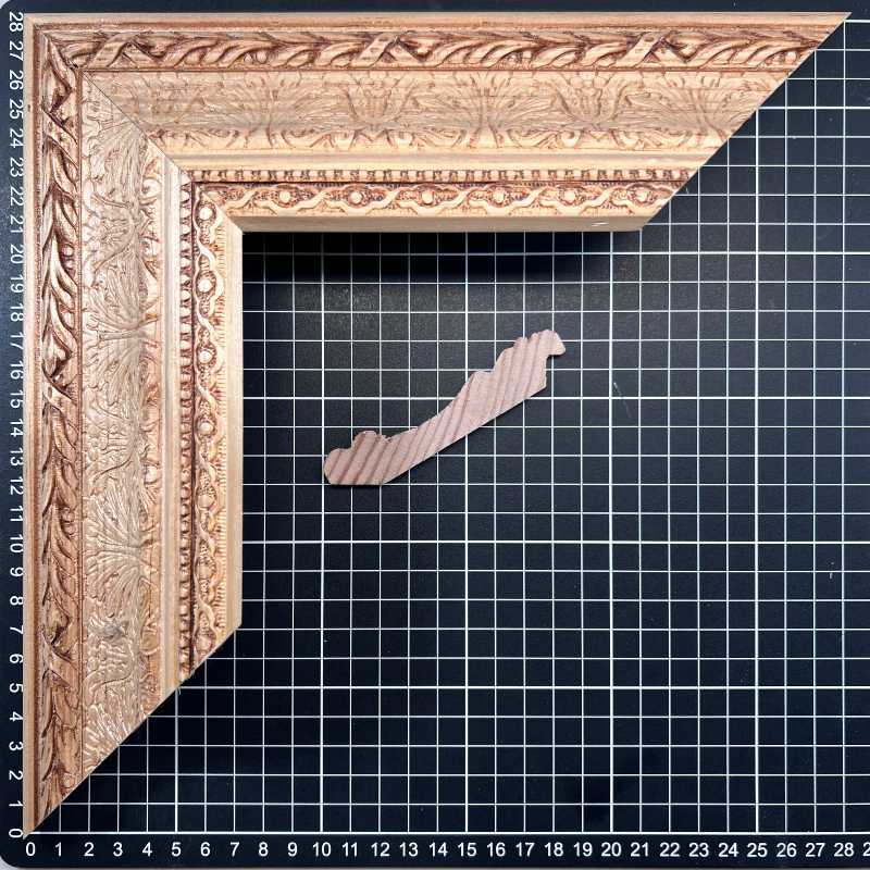 882 - Italia Moldura de Madera de Pino de Primera, Linea para Marco, Tipo Faldon, de 20mm de espesor x 093mm de ancho. con Textura, sin Acabado.