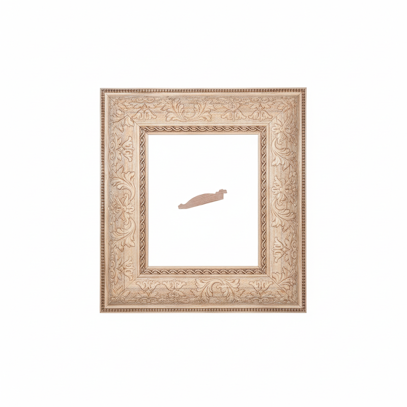 ROCOCO - 30G | Moldura de Madera de Pino de Primera, Linea para Marco, Tipo Faldon, de 20mm de espesor x 093mm de ancho. con Textura, sin Acabado.