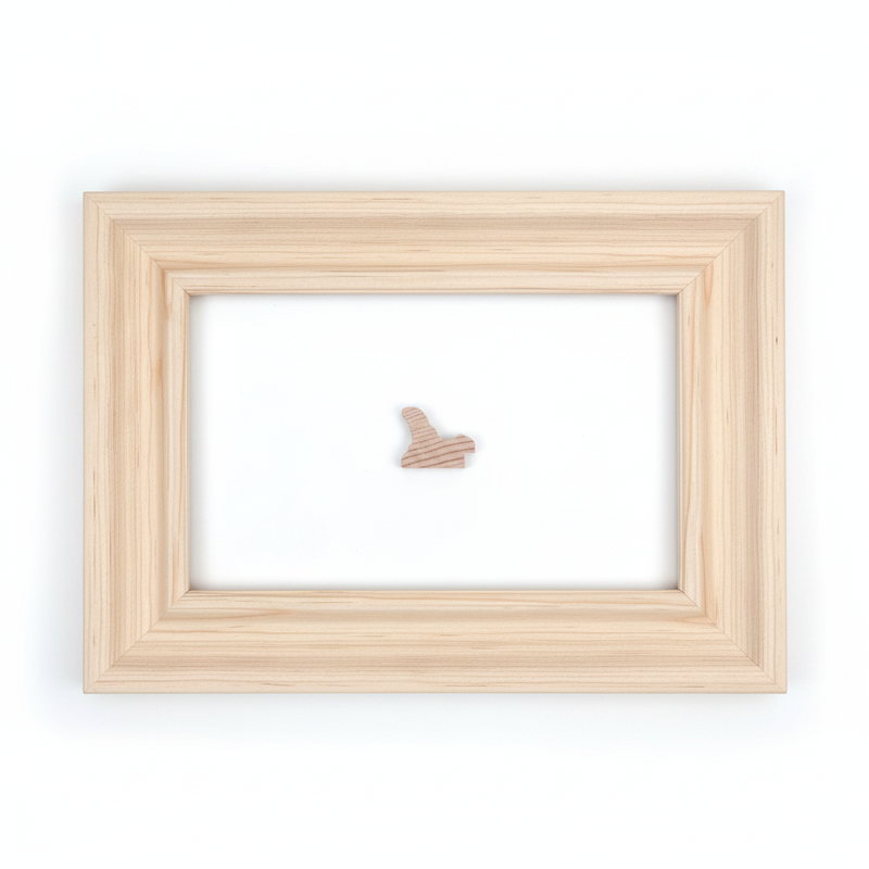 119 Moldura de Madera de Pino de Primera, Linea para Marco, Tipo Plana, de 35mm de espesor x 043mm de ancho. sin Textura, sin Acabado.