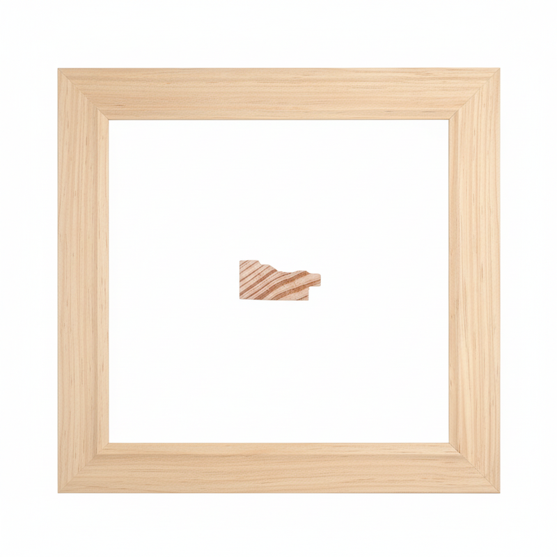 286 JUAN JERONIMO Moldura de Madera de Pino de Primera, Linea para Marco, Tipo Plana, de 20mm de espesor x 041mm de ancho. sin Textura, sin Acabado.