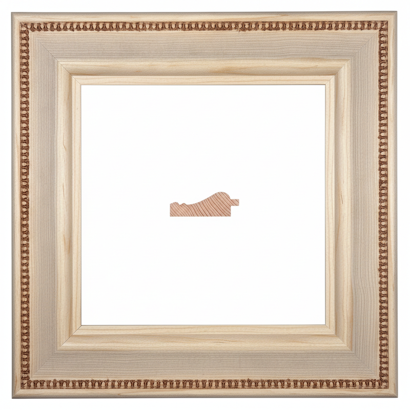 36 - Grecia Moldura de Madera de Pino de Primera, Linea para Marco, Tipo Plana, de 20mm de espesor x 055mm de ancho. con Textura, sin Acabado.