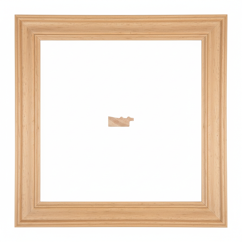 508 Moldura de Madera de Pino de Primera, Linea para Marco, Tipo Plana, de 15mm de espesor x 038mm de ancho. sin Textura, sin Acabado.