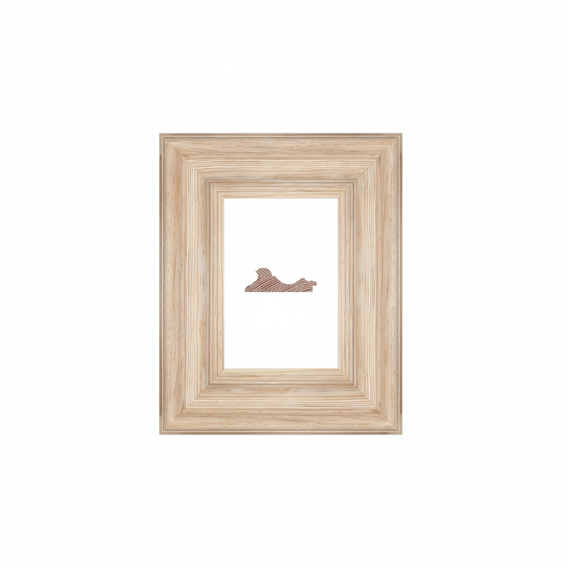 515 Moldura de Madera de Pino de Primera, Linea para Marco, Tipo Plana, de 35mm de espesor x 105mm de ancho. sin Textura, sin Acabado.