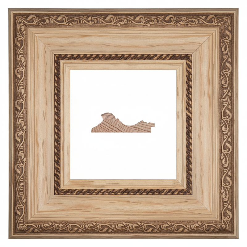 515 - Ramas Moldura de Madera de Pino de Primera, Linea para Marco, Tipo Plana, de 35mm de espesor x 105mm de ancho. con Textura, sin Acabado.