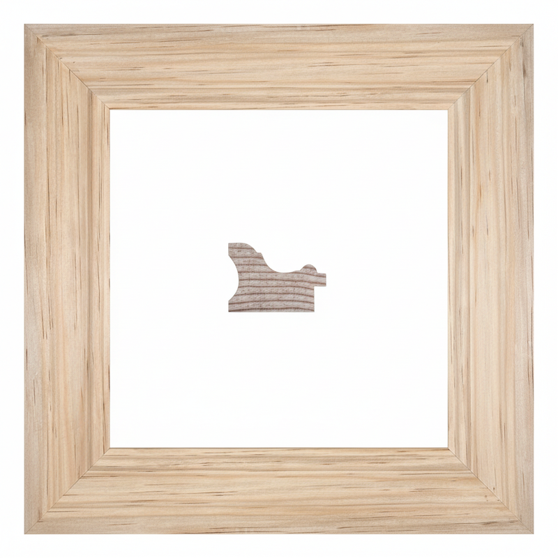 700 Moldura de Madera de Pino de Primera, Linea para Marco, Tipo Plana, de 35mm de espesor x 050mm de ancho. sin Textura, sin Acabado.