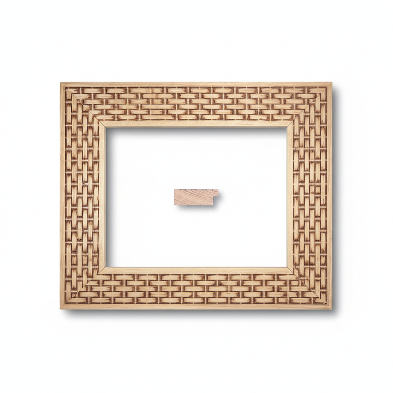 Bastidor - 20 x 54 - G1 - Petate Moldura de Madera de Pino de Primera, Linea para Marco, Tipo Plana, de 20mm de espesor x 054mm de ancho. con Textura, sin Acabado.