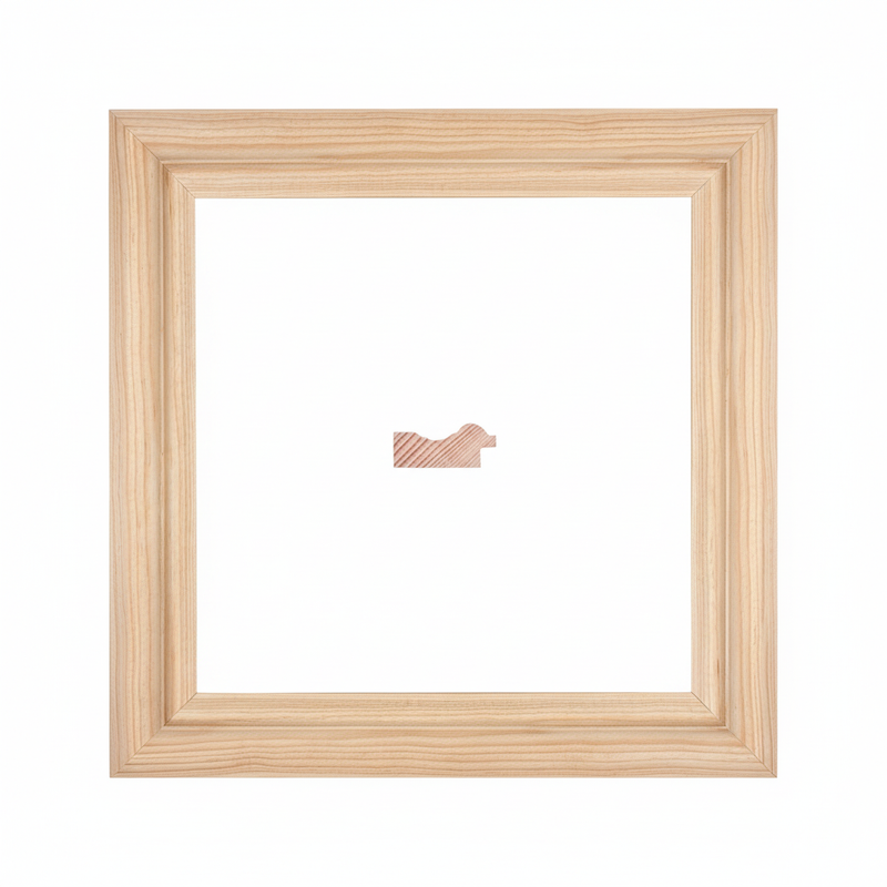 CLEOTILDE | Moldura de Madera de Pino de Primera, Linea para Marco, Tipo Plana, de 17mm de espesor x 040mm de ancho. sin Textura, sin Acabado.