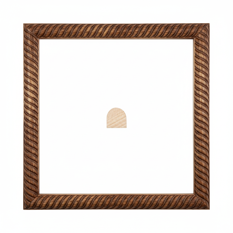 1/2 caña - 20 x 20 caramelo Moldura de Madera de Pino de Primera, Linea para Marco, Tipo Plana, de 20mm de espesor x 020mm de ancho. con Textura, sin Acabado.