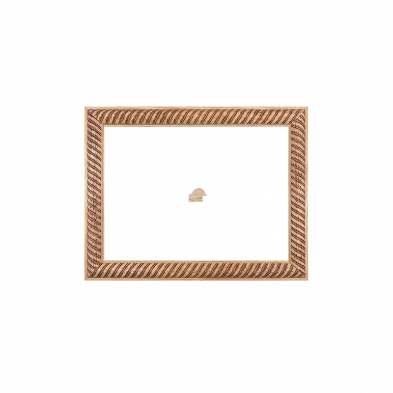 1/2 caña - 20 x 25 caramelo Moldura de Madera de Pino de Primera, Linea para Marco, Tipo Plana, de 20mm de espesor x 025mm de ancho. con Textura, sin Acabado.