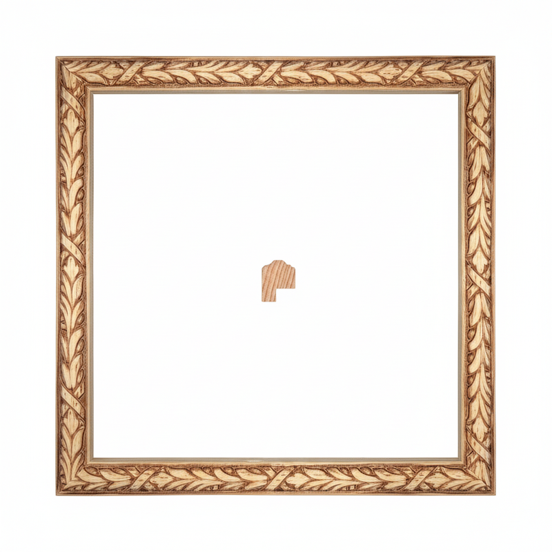 1/2 Caña - 25 x 20 Piña Moldura de Madera de Pino de Primera, Linea para Marco, Tipo Plana, de 20mm de espesor x 025mm de ancho. con Textura, sin Acabado.