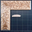 1/2 Caña - JARDIN ROSAS - 18G Moldura de Madera de Pino de Primera, Linea para Marco, Tipo Plana, de 22mm de espesor x 085mm de ancho. con Textura, sin Acabado.