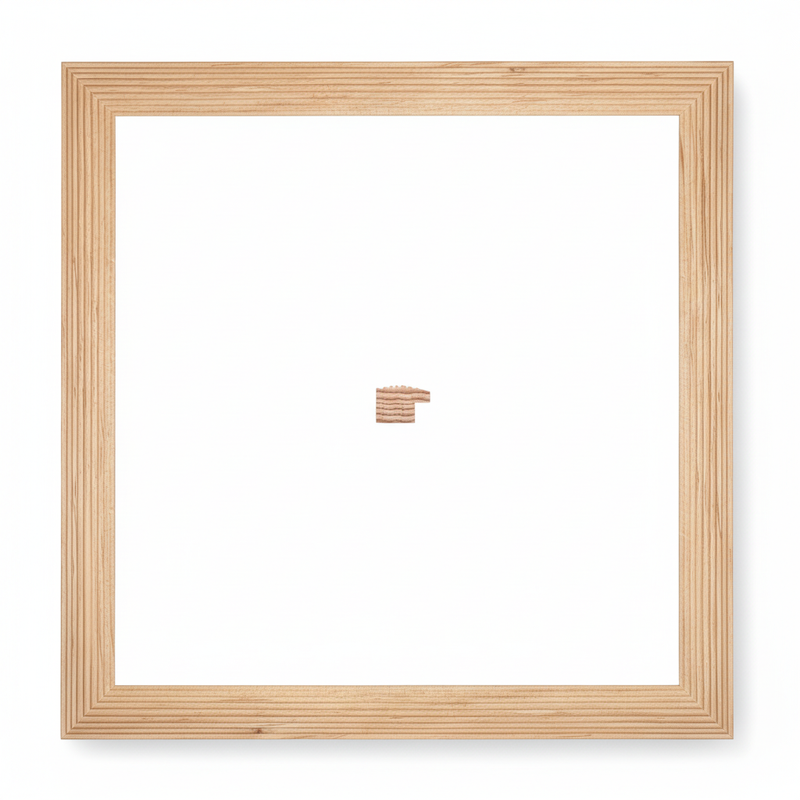 1/2 Caña - RAYADA - 23 Moldura de Madera de Pino de Primera, Linea para Marco, Tipo Plana, de 16mm de espesor x 023mm de ancho. sin Textura, sin Acabado.