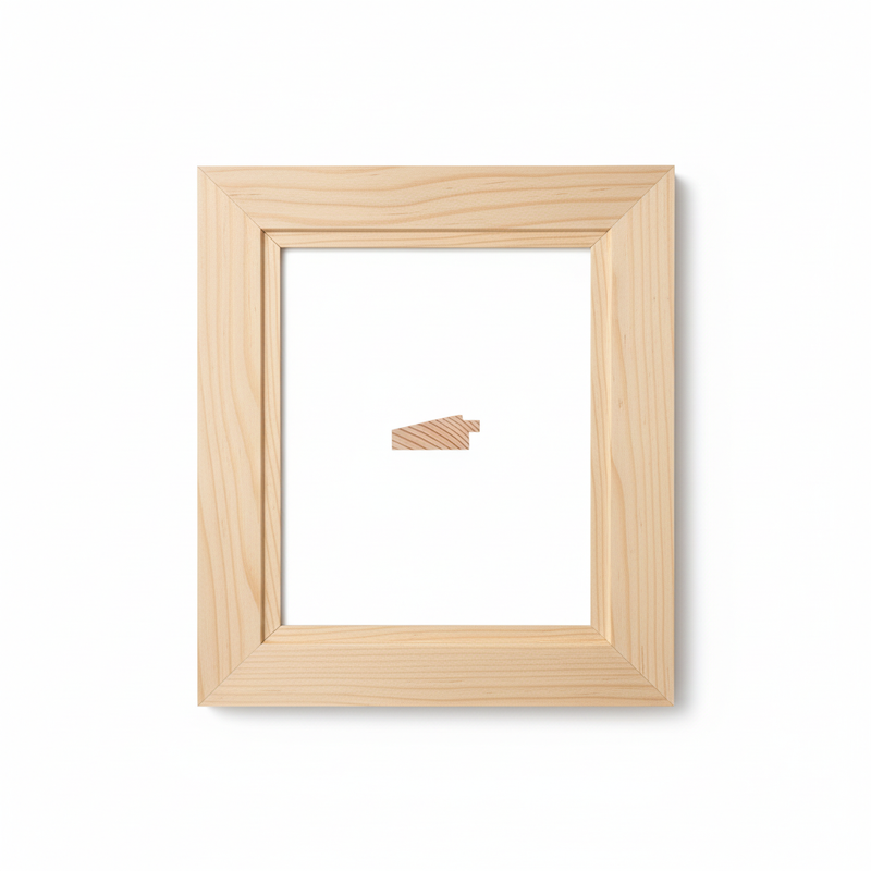 Chaflan Chico Moldura de Madera de Pino de Primera, Linea para Marco, Tipo Plana, de 20mm de espesor x 053mm de ancho. sin Textura, sin Acabado.