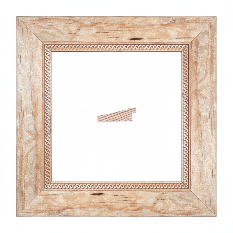 Chaflan Continuo - 60 - PIEDRA Moldura de Madera de Pino de Primera, Linea para Marco, Tipo Plana, de 20mm de espesor x 060mm de ancho. con Textura, sin Acabado.