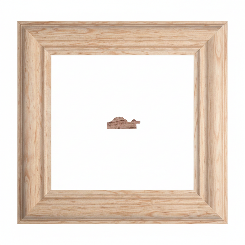 Cordon 54 Moldura de Madera de Pino de Primera, Linea para Marco, Tipo Plana, de 20mm de espesor x 054mm de ancho. sin Textura, sin Acabado.