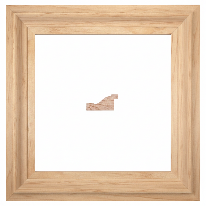 EMANUELO Moldura de Madera de Pino de Primera, Linea para Marco, Tipo Plana, de 25mm de espesor x 050mm de ancho. sin Textura, sin Acabado.