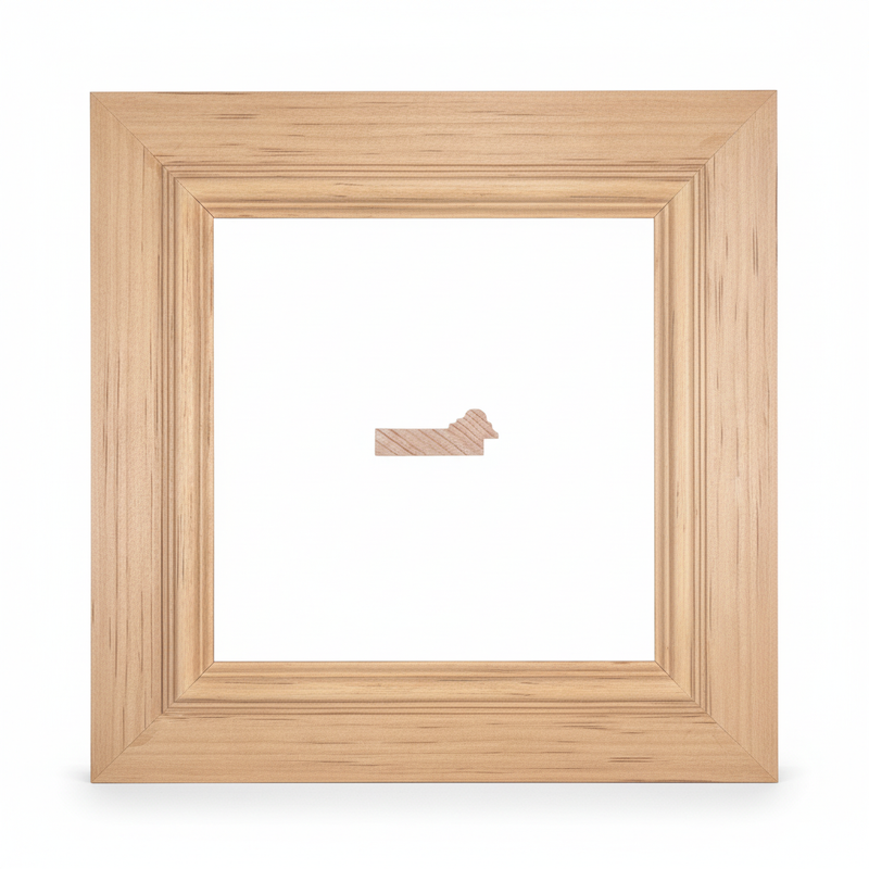 ELOISA - 21 x 54 Moldura de Madera de Pino de Primera, Linea para Marco, Tipo Plana, de 21mm de espesor x 054mm de ancho. sin Textura, sin Acabado.