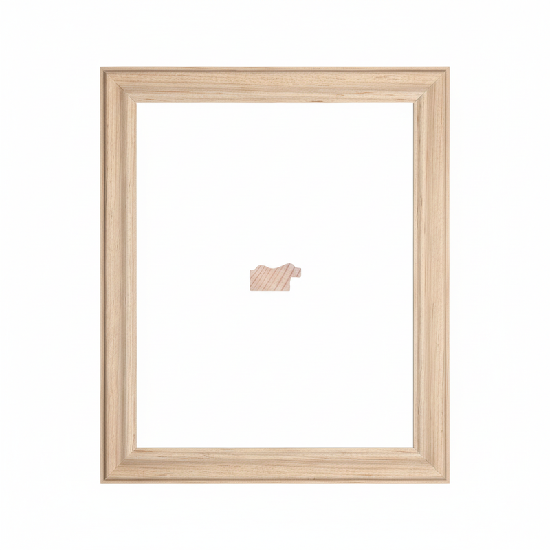 FEA Moldura de Madera de Pino de Primera, Linea para Marco, Tipo Plana, de 16mm de espesor x 030mm de ancho. sin Textura, sin Acabado.