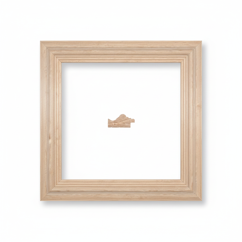 Guanajuato Moldura de Madera de Pino de Primera, Linea para Marco, Tipo Plana, de 20mm de espesor x 040mm de ancho. sin Textura, sin Acabado.