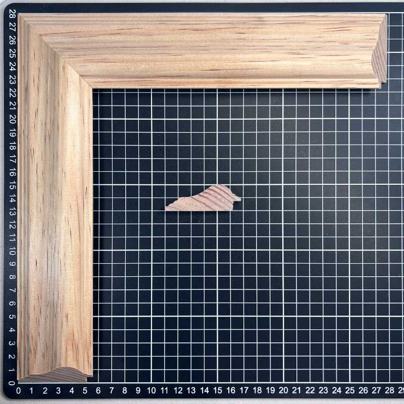 GREGORIO Moldura de Madera de Pino de Primera, Linea para Marco, Tipo Plana, de 20mm de espesor x 058mm de ancho. sin Textura, sin Acabado.
