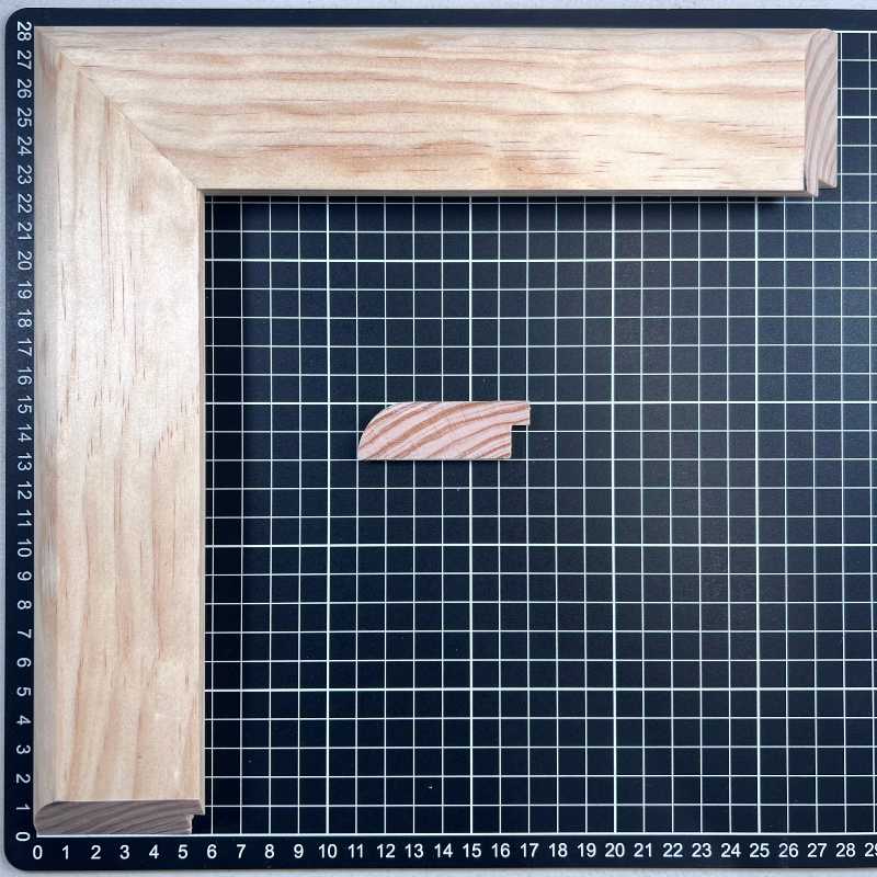 Liliana - 60 Moldura de Madera de Pino de Primera, Linea para Marco, Tipo Plana, de 20mm de espesor x 060mm de ancho. sin Textura, sin Acabado.