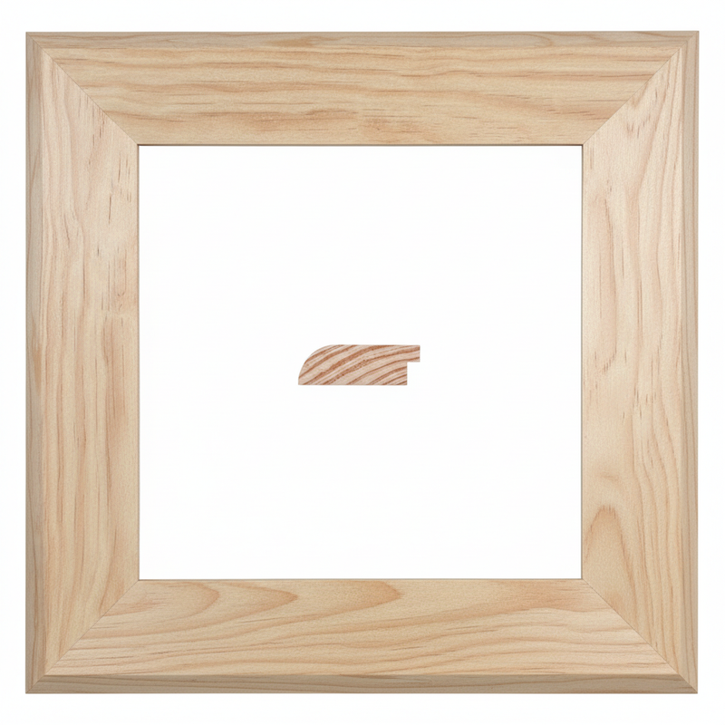 Liliana - 60 Moldura de Madera de Pino de Primera, Linea para Marco, Tipo Plana, de 20mm de espesor x 060mm de ancho. sin Textura, sin Acabado.