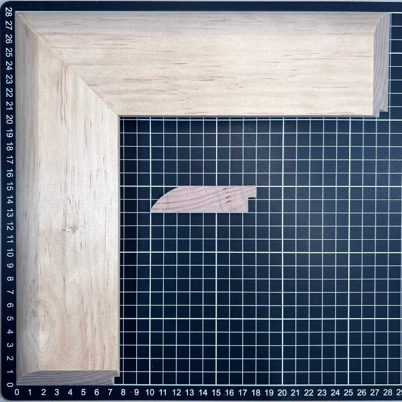 Liliana - 80 Moldura de Madera de Pino de Primera, Linea para Marco, Tipo Plana, de 20mm de espesor x 080mm de ancho. sin Textura, sin Acabado.