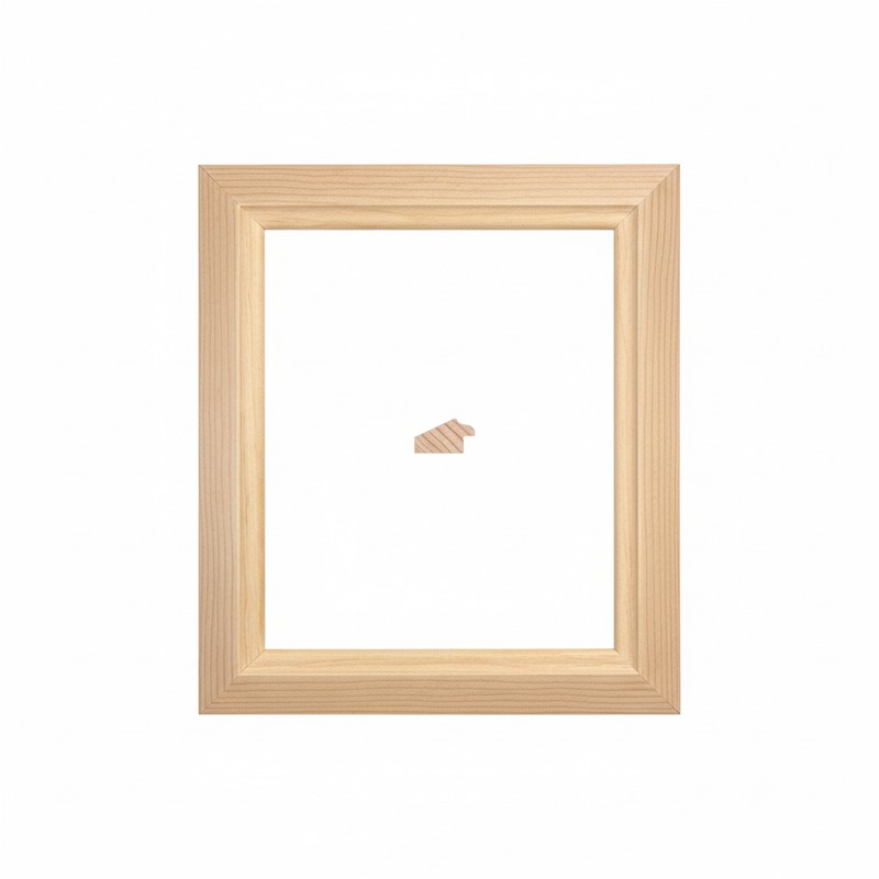 MIL UNO Moldura de Madera de Pino de Primera, Linea para Marco, Tipo Plana, de 20mm de espesor x 035mm de ancho. sin Textura, sin Acabado.