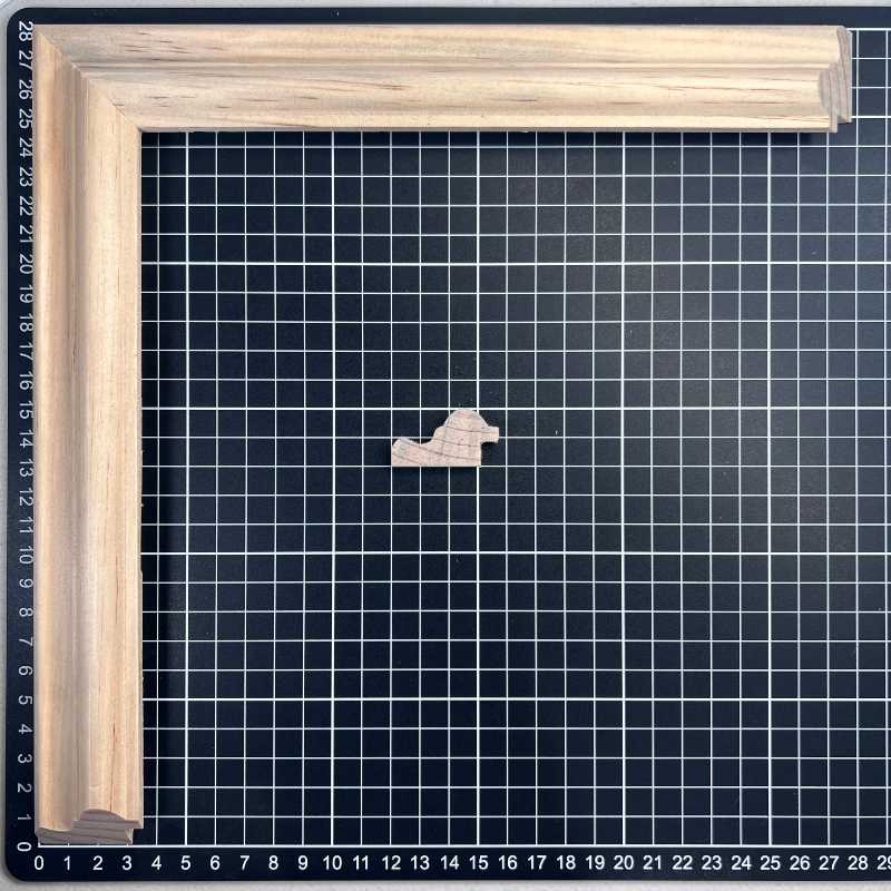 M-1 Moldura de Madera de Pino de Primera, Linea para Marco, Tipo Plana, de 20mm de espesor x 038mm de ancho. sin Textura, sin Acabado.