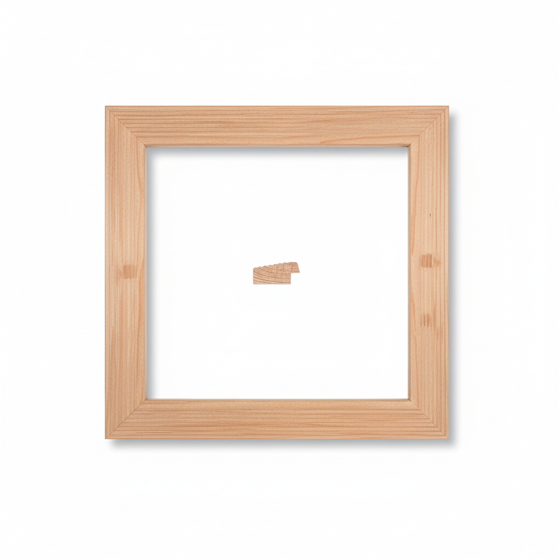 mc - 2 Moldura de Madera de Pino de Primera, Linea para Marco, Tipo Plana, de 16mm de espesor x 035mm de ancho. sin Textura, sin Acabado.