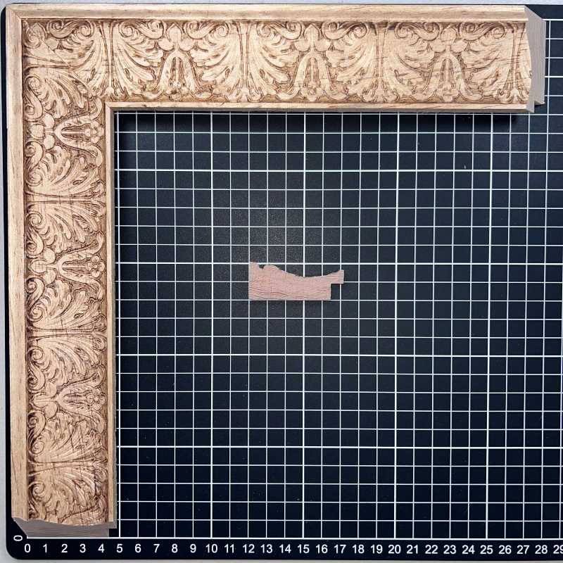 MARIA ZARZA - G1 Moldura de Madera de Pino de Primera, Linea para Marco, Tipo Plana, de 20mm de espesor x 051mm de ancho. con Textura, sin Acabado.