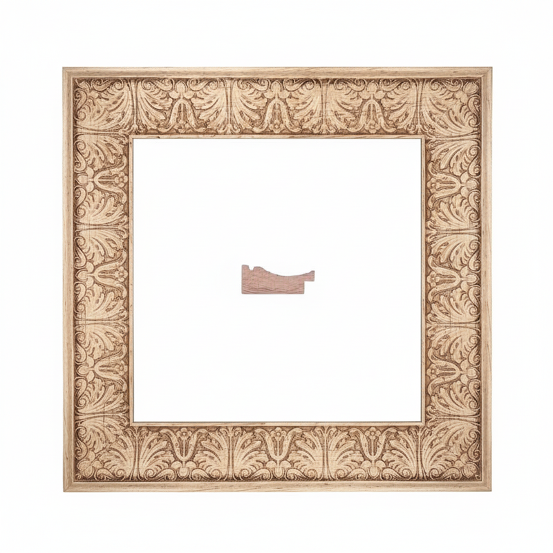 MARIA ZARZA - G1 Moldura de Madera de Pino de Primera, Linea para Marco, Tipo Plana, de 20mm de espesor x 051mm de ancho. con Textura, sin Acabado.