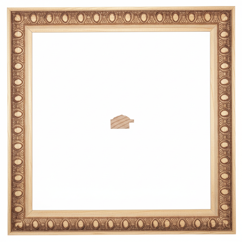 PARROQUIA - G1 Moldura de Madera de Pino de Primera, Linea para Marco, Tipo Plana, de 20mm de espesor x 031mm de ancho. con Textura, sin Acabado.