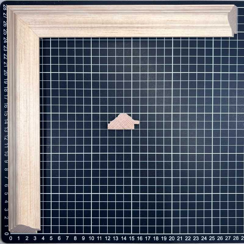 PIRAMIDE - 2 Moldura de Madera de Pino de Primera, Linea para Marco, Tipo Plana, de 20mm de espesor x 039mm de ancho. sin Textura, sin Acabado.