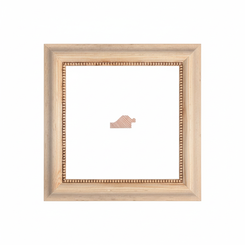 PERLA - G1 Moldura de Madera de Pino de Primera, Linea para Marco, Tipo Plana, de 20mm de espesor x 040mm de ancho. con Textura, sin Acabado.