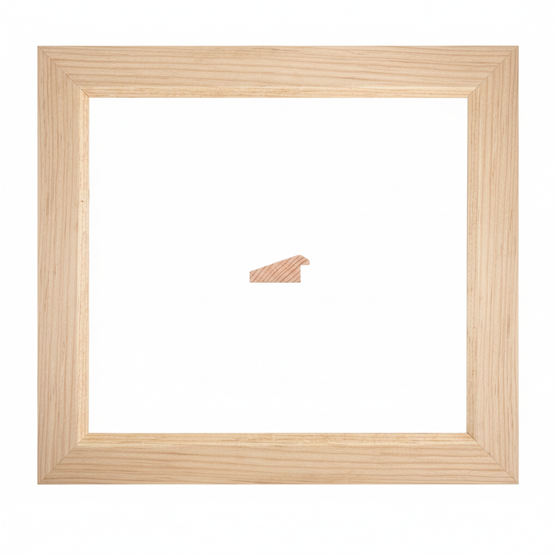 PAMPLONA - 19 x 40 Moldura de Madera de Pino de Primera, Linea para Marco, Tipo Plana, de 19mm de espesor x 040mm de ancho. sin Textura, sin Acabado.