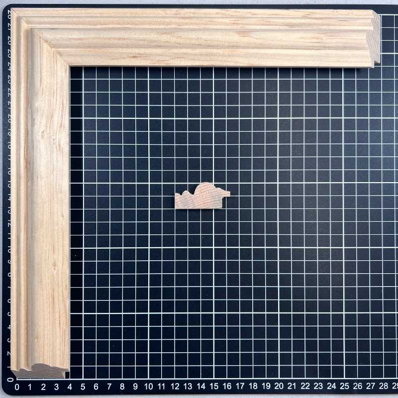 RICHIE Moldura de Madera de Pino de Primera, Linea para Marco, Tipo Plana, de 20mm de espesor x 042mm de ancho. sin Textura, sin Acabado.