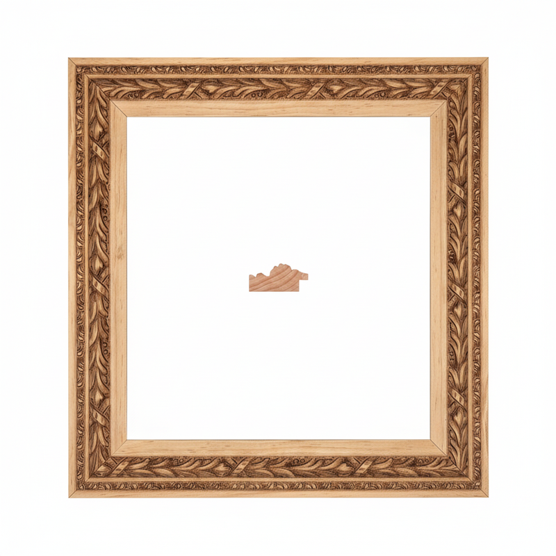 RICHIE - G1 Moldura de Madera de Pino de Primera, Linea para Marco, Tipo Plana, de 20mm de espesor x 042mm de ancho. con Textura, sin Acabado.