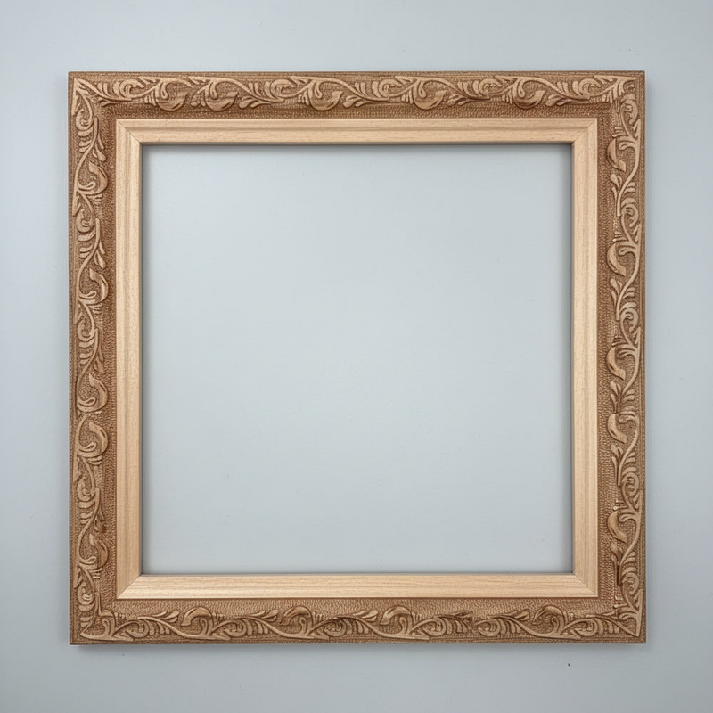 TEPIC - G1 Moldura de Madera de Pino de Primera, Linea para Marco, Tipo Plana, de 20mm de espesor x 031mm de ancho. con Textura, sin Acabado.