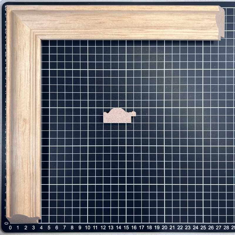 TORTUGA Moldura de Madera de Pino de Primera, Linea para Marco, Tipo Plana, de 20mm de espesor x 043mm de ancho. sin Textura, sin Acabado.