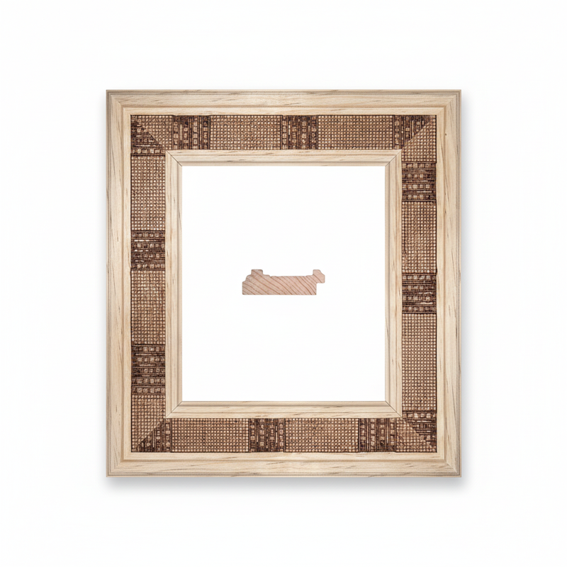 TRINI - MIXTO Moldura de Madera de Pino de Primera, Linea para Marco, Tipo Plana, de 20mm de espesor x 065mm de ancho. con Textura, sin Acabado.