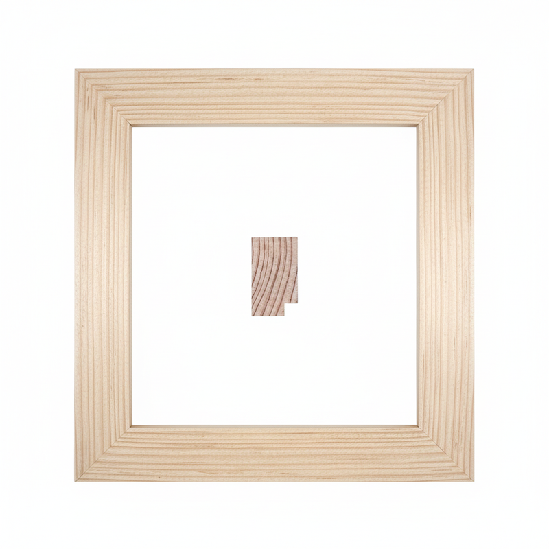 Veneciana - 60 x 35 Moldura de Madera de Pino de Primera, Linea para Marco, Tipo Plana, de 35mm de espesor x 060mm de ancho. sin Textura, sin Acabado.